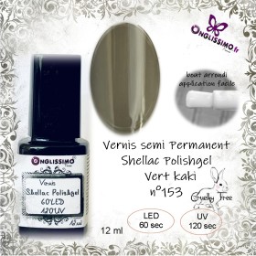 Vernis Permanent Shellac Polishgel 153 Vert kaki