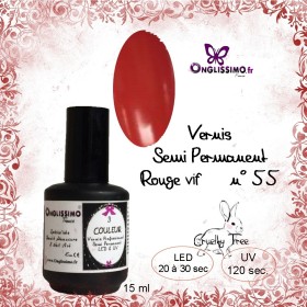 Vernis semi permanent rouge vif n°55