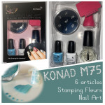 Stamping Konad l'original Kit blanc/turquoise m75
