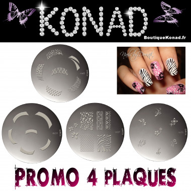 Stamping KONAD Lot 4 plaques 