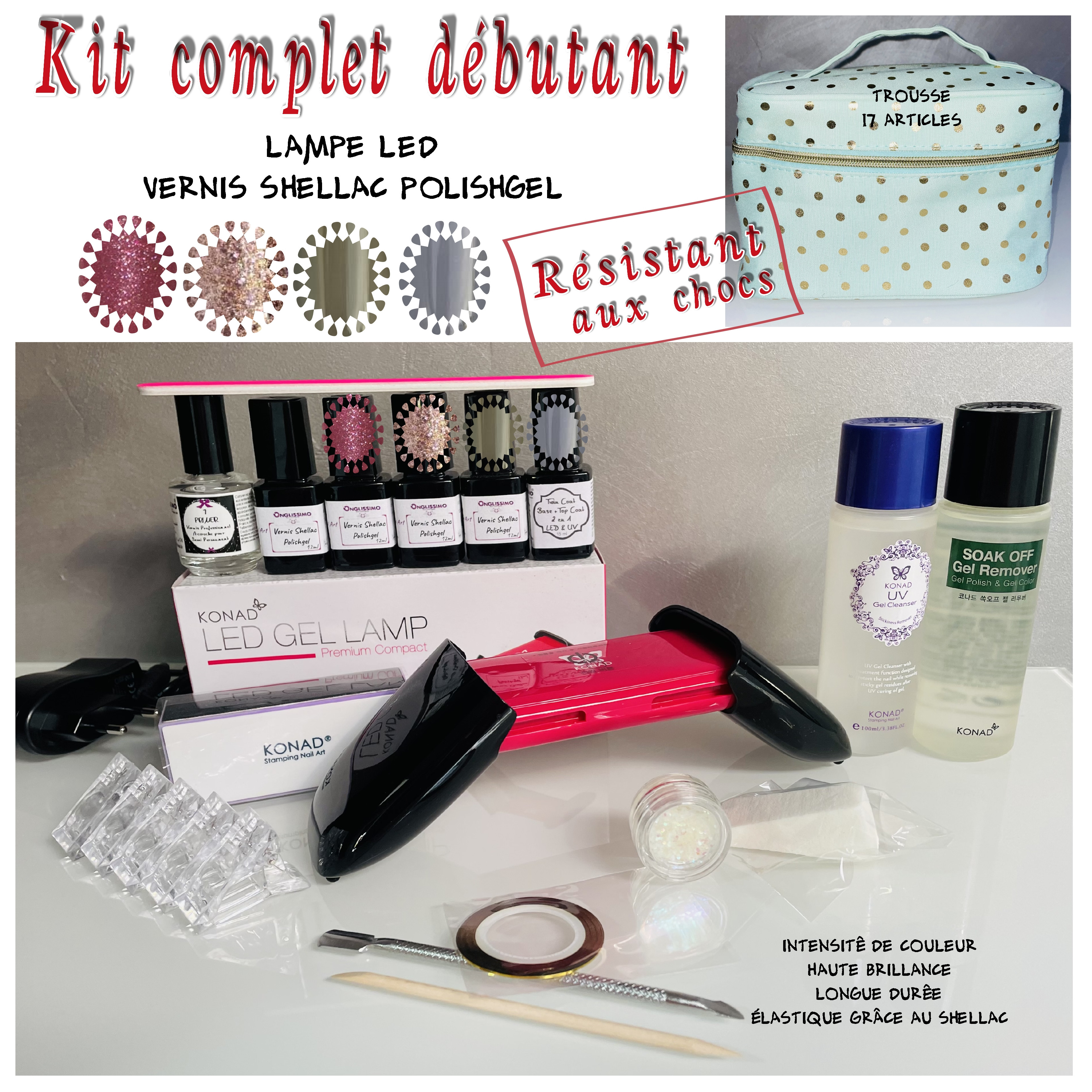 KIT2 complet Vernis Semi Permanent Shellac 17 art.