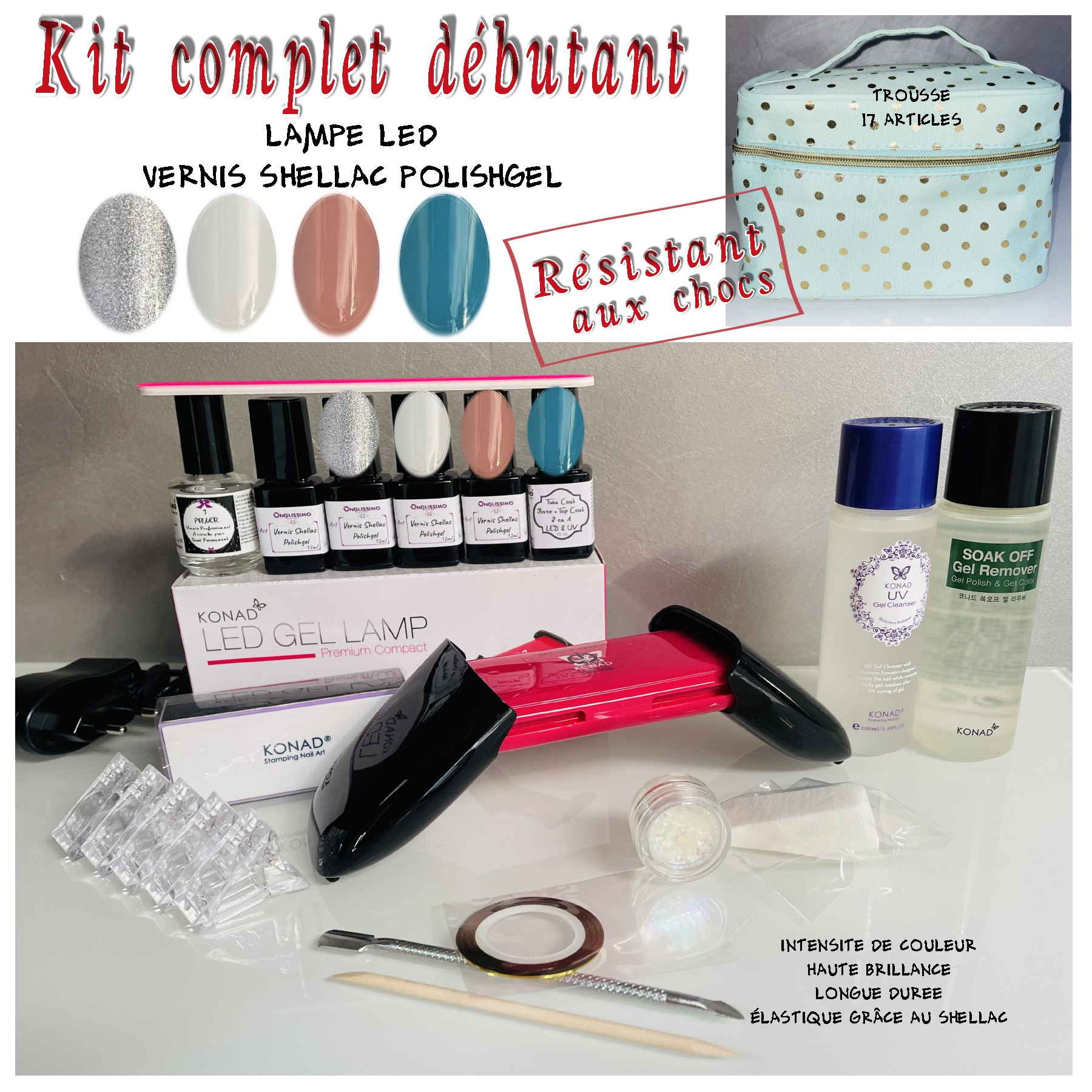 KIT3 complet Vernis Semi Permanent Shellac 17 art.